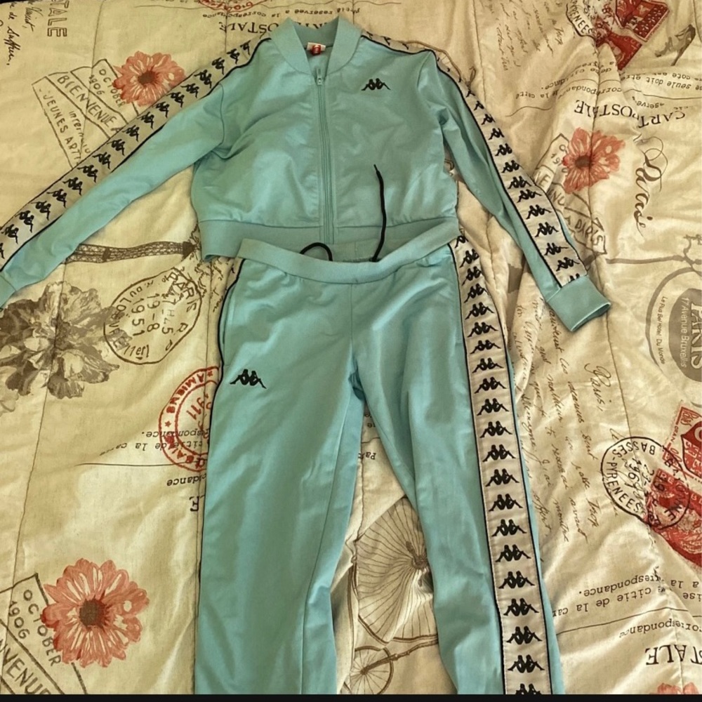 Aqua kappa sweatsuit